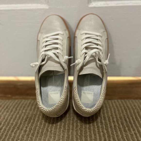 Dolce Vita Zina Sneakers Ivory Multi Crackled Leather- 8.5 - Picture 4 of 4